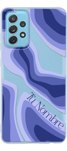 Funda Para Galaxy Para Mujer Curvas Azules Con Tu Nombre