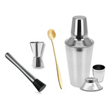 Set De Coctelería Barman Coctelera Jigger Cuchara #6