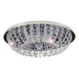 Lustre Plafon Cristal Legitimo Aço Inox Sala Jantar Oval Ø45cm Redondo Royal 8 Lâmpadas G9 Llumm Bronzearte