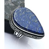 Anillo En Plata 925 Y Lapislazuli Afgano