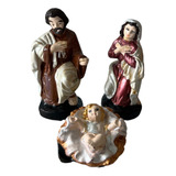 Sagrada Família - Presépio 3 Peças - Imagem Gesso Natal