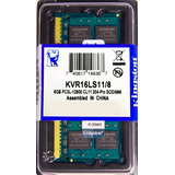 Memória Kingston Ddr3 8gb 1600 Mhz Notebook 16 Chips 1.35v