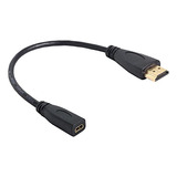 Adaptador Tipo C De Conector Micro Hdmi Hembra A Hdmi Macho