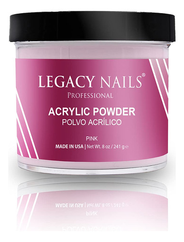 Legacy Nails Polvo Acrilico De 8 Onzas (rosa)