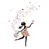 Diy Baile Mariposa Flor Extraíble Pared Pegatina Calco...
