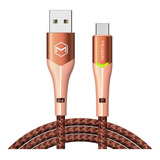 Cable Tipo C Con Indicador Led Carga Rápida 1m Coral