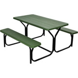 Juego De Bancos Y Mesa Picnic Para Patio Color Verde Giantex