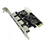 Placa Pci-e Com 4 Portas Externas Usb 3.0 5gbps Pc Desktop