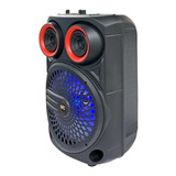 Parlante Bluetooth Gtc Con Micrófono Y Luces Rgb Spg-145 Color Negro