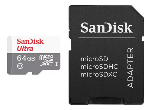 Tarjeta De Memoria Microsd Sandisk Ultra Con Aadaptador 64gb