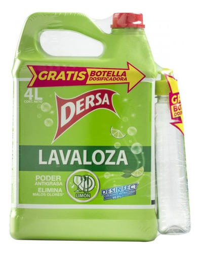 Jabón Liquido Loza Lavaloza Dersa 4 Litros