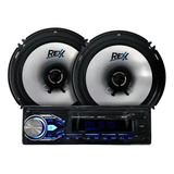 Kit Auto Estereo + Bocinas Coaxiales 6.5 Pulgadas Rexx /e