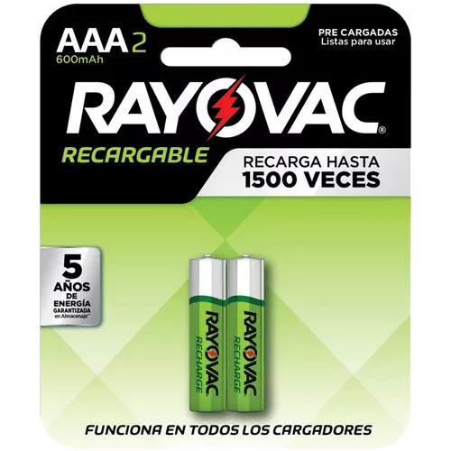 Pila Rayovac Recargable Aaa 1.2v 600mah X 2