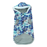 Buzo Campera Capucha Perros Impermeable Camo Color Celeste