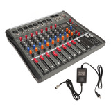 Mezclador Amplificado Mixer 8 Canales 24 Efectos Bluetooth