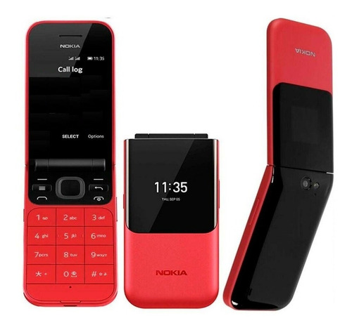 Celular Flip Nokia Com Tampa Tecla Grande Vermelho
