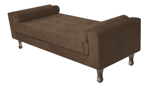 Recamier Baú Félix King Size 195cm Suede Marrom - Amarena