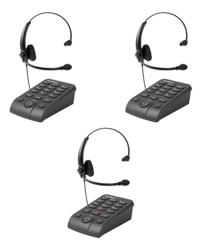 3 Unidades Telefone Headset Intelbras Hsb 50 Telemarketing