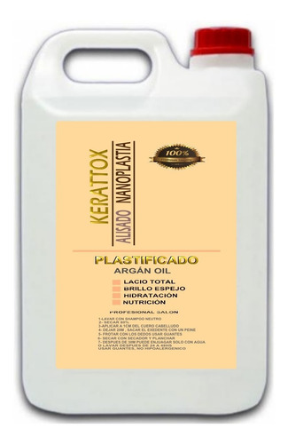 Alisado Nanoplastia Para Cabello X 5 Litros 