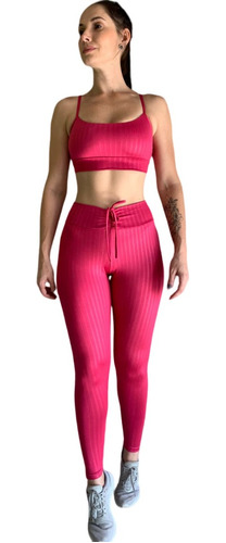 Conjunto Calça Legging Grátis Top Forrado Sem Bojo Fitness