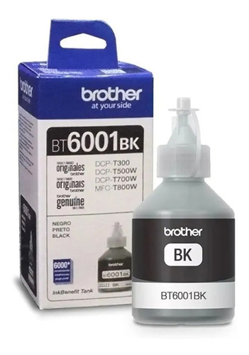 Brother Tinta Bt-6001bk Para 6000 Paginas Negro T300 500 700