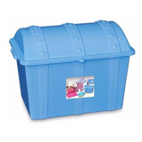 Kit 02 Caixa Bau Infantil Plastico Azul