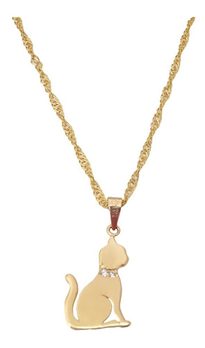 Amor Eterno - Dije Gato Oro 14k Solido + Cadena Regalo