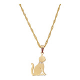 Amor Eterno - Dije Gato Oro 14k Solido + Cadena Regalo