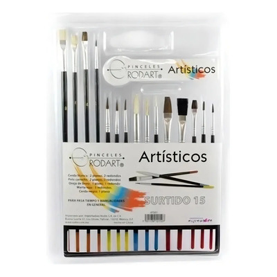 Kit 15 Pinceles Pintura Rodin Óleo Acrílico Acuarelas Arte | MercadoLibre