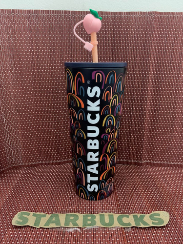 Set Vaso Metálico Starbucks + Straw Topper