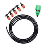 Kit Riego 5 Picos Naranjas Ajust. + 5m. Manguera + Conector