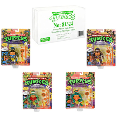 Playmates Tortugas Ninja Vintage TMNT 4 Figuras Coleccionables con Carcasa | Envío gratis
