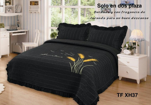 Cubrecama D Verano 2 Plazas Quilt Con Fragancia 100% Algodón