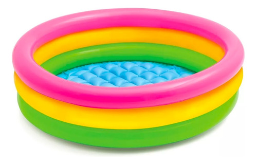 Piscina Inflable Plástico Bebe 3 Anillos 90cm Verano Redonda