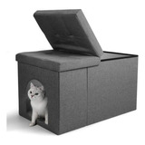 Escondite Para Caja De Arena De Gato Aiperro, Mueble Otomano