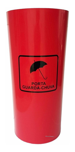 Kit 3 Porta Guarda Chuva Cesto Plastico Vermelho Com Adesivo