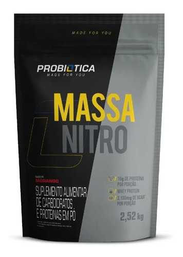 Massa Nitro Probiotica Hipercalórico 2,52kg Suplemento Pó