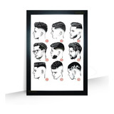 Quadro Tipos De Cortes De Cabelo Barbearia Barbershop Grande