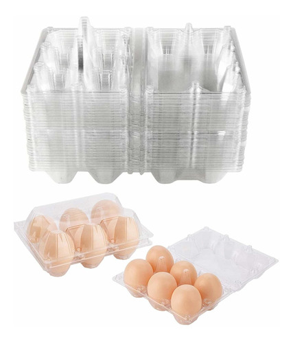 30pcs 6 Rejillas Cajas De Huevos De Plástico, Soporte De Ban
