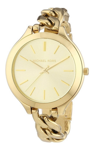 Reloj Michael Kors Mk3222 Color De La Correa Dorado Color Del Bisel Dorado Color Del Fondo Dorado