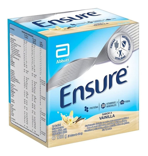 Suplemento En Polvo Ensure  Base Carbohidratos Sabor Vainilla En Caja De 1.2kg