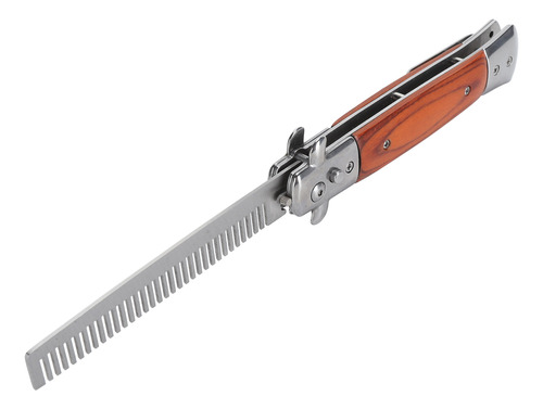 Peineta Portátil Switchblade Spring Oil De Acero Inoxidable