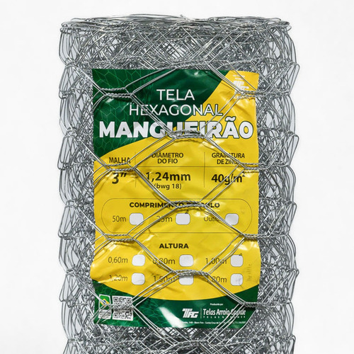 Tela Cerca Mangueirão Malha 3  Fio Bwg 18(1,24mm) Rl 25x1,2m