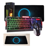 Kit Gamer Teclado/mouse Bk-g3000 Pt+mousepad Círculo De Luz