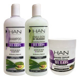 Combo Rulos Shampoo + Enjuague + Baño De Crema - Han