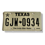 Placa Estadounidense Del Estado De Texas Número Gjw 0934