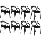 Kit 8 Cadeiras Allegra - Preto