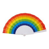 Abanico Grande Plástico Tela Bandera Orgullo Gay Pride Lgbt