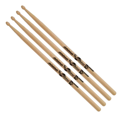 Kit 2 Baqueta Bateria 7a Hickory Ponta Madeira 176 Spanking