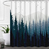 Cortinas De Ducha Rústicas De Bosque Para Baño, Juego De Cor